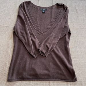 Brown V-Neck Sweater